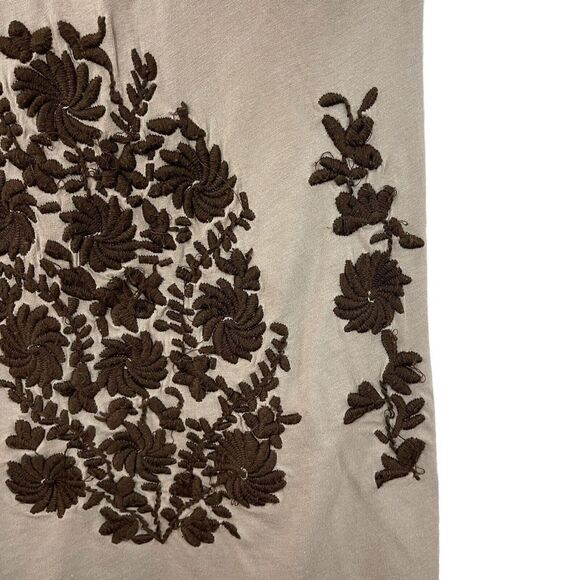 Garnet Hill Medium Folkloric Embroidered Knit Top Cotton Blend 3/4 Sleeve Womens - Picture 10 of 12